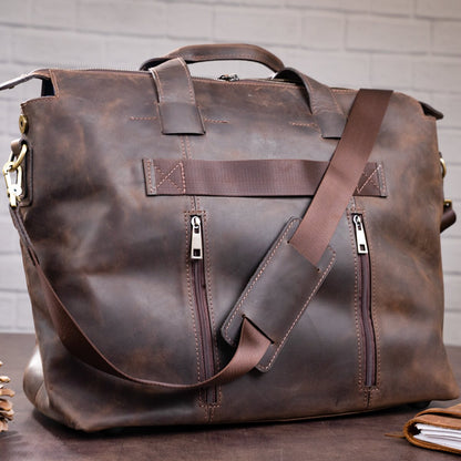 Large Men's Leather Bag SHVIGEL 11119 Brown Stylish Natural Leather Design