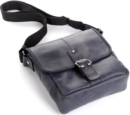 Natural Leather Handbag SHVIGEL 11015 Blue - Ukrainian Quality Craftsmanship