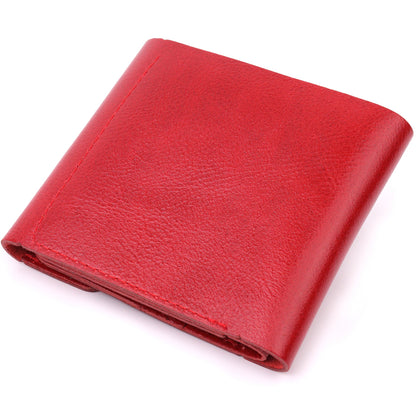 Leather Wallet for Women SHVIGEL 16618 Red Compact Design, Genuine Leather Material