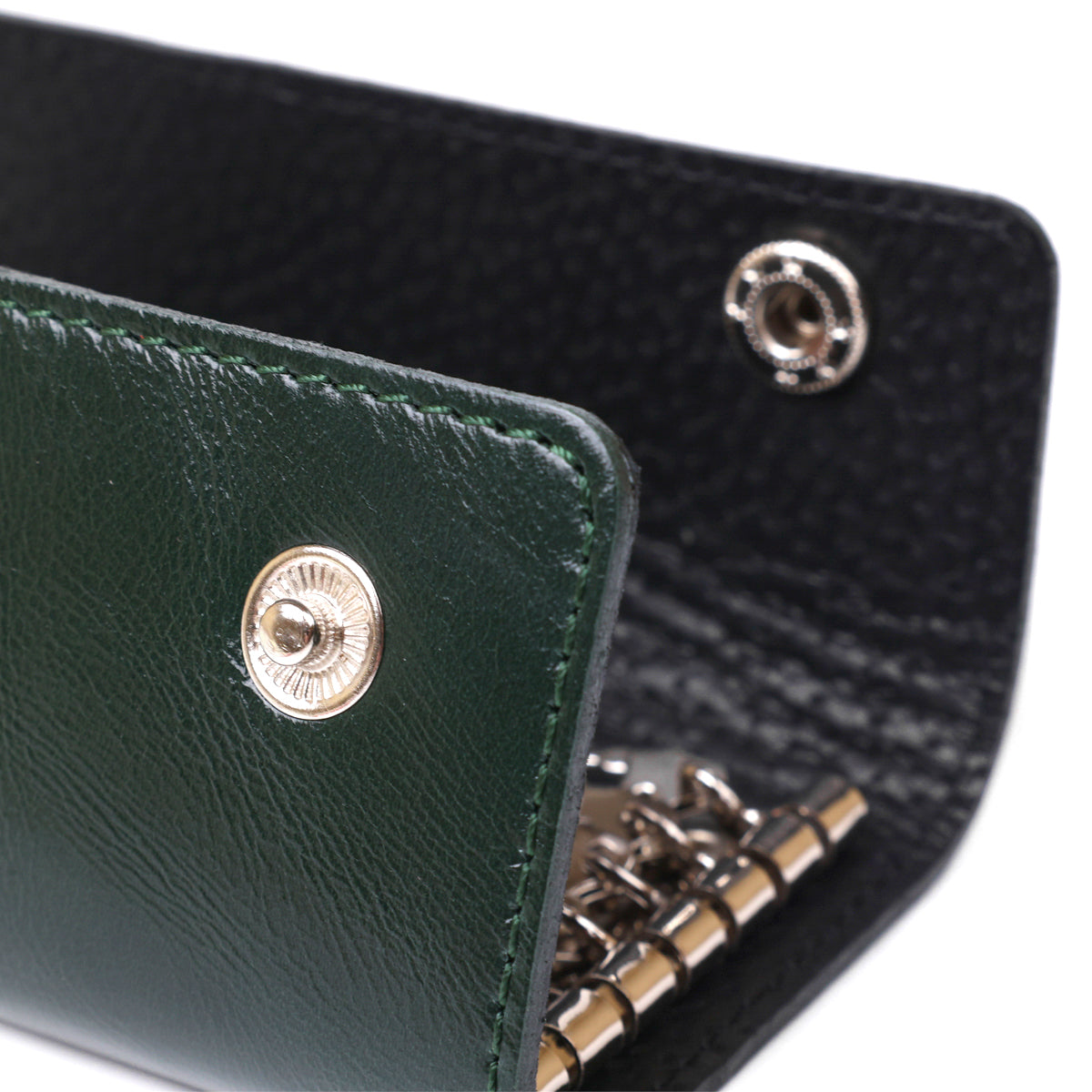 Modern Leather Key Holder SHVIGEL 16531 Green Natural Leather for Keys