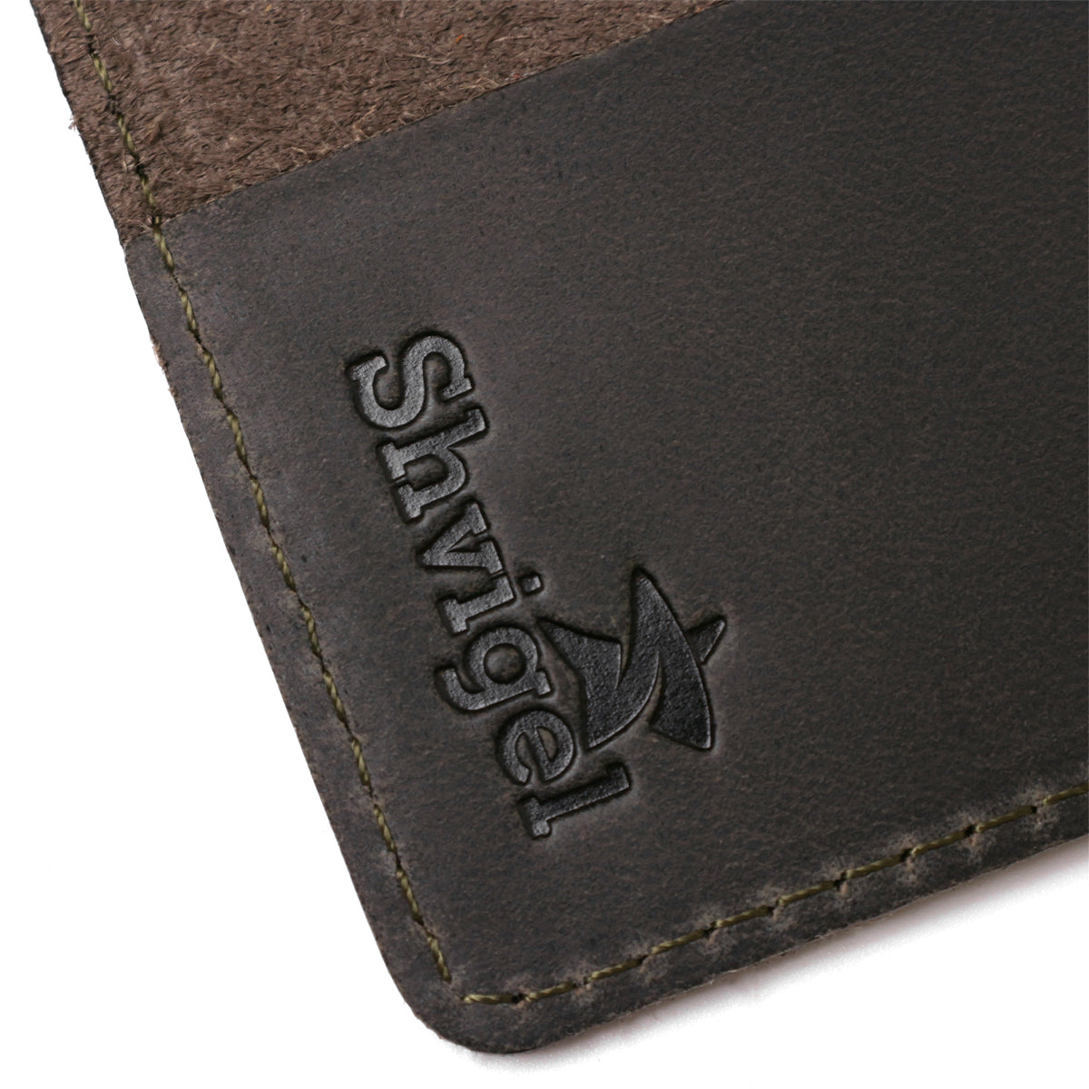 Leather Passport Cover SHVIGEL 16132 European Quality Grey Genuine Leather