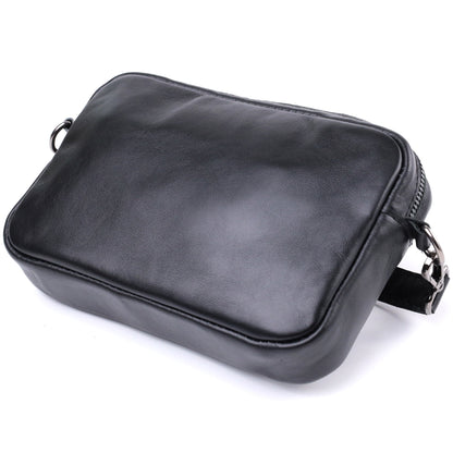 Classic Shvigel Crossbody Bag 22841 in Smooth Black Genuine Leather