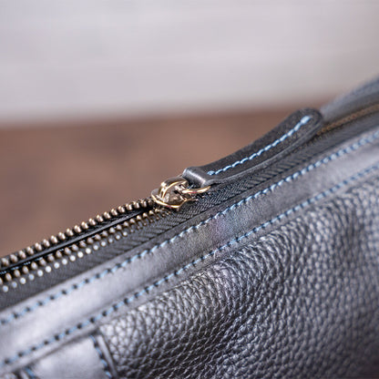 Men's Leather Bag SHVIGEL 11122 Black Genuine Leather, Premium Quality, Made in Ukraine