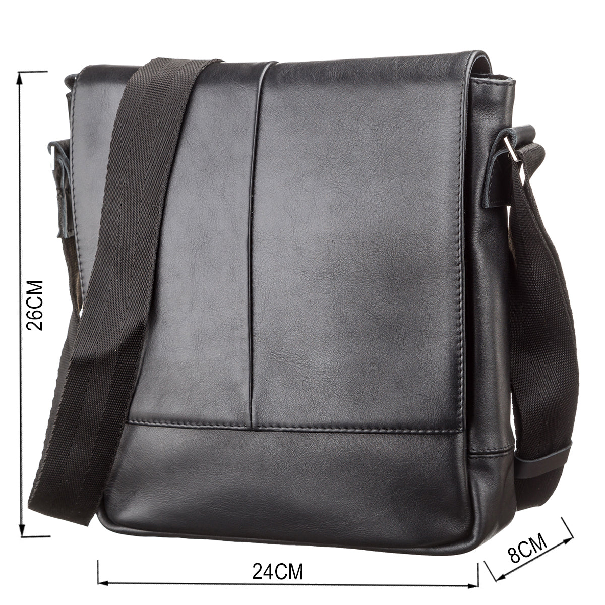 Men's Genuine Leather Bag SHVIGEL 00878 Black, Stylish Design Made in Ukraine