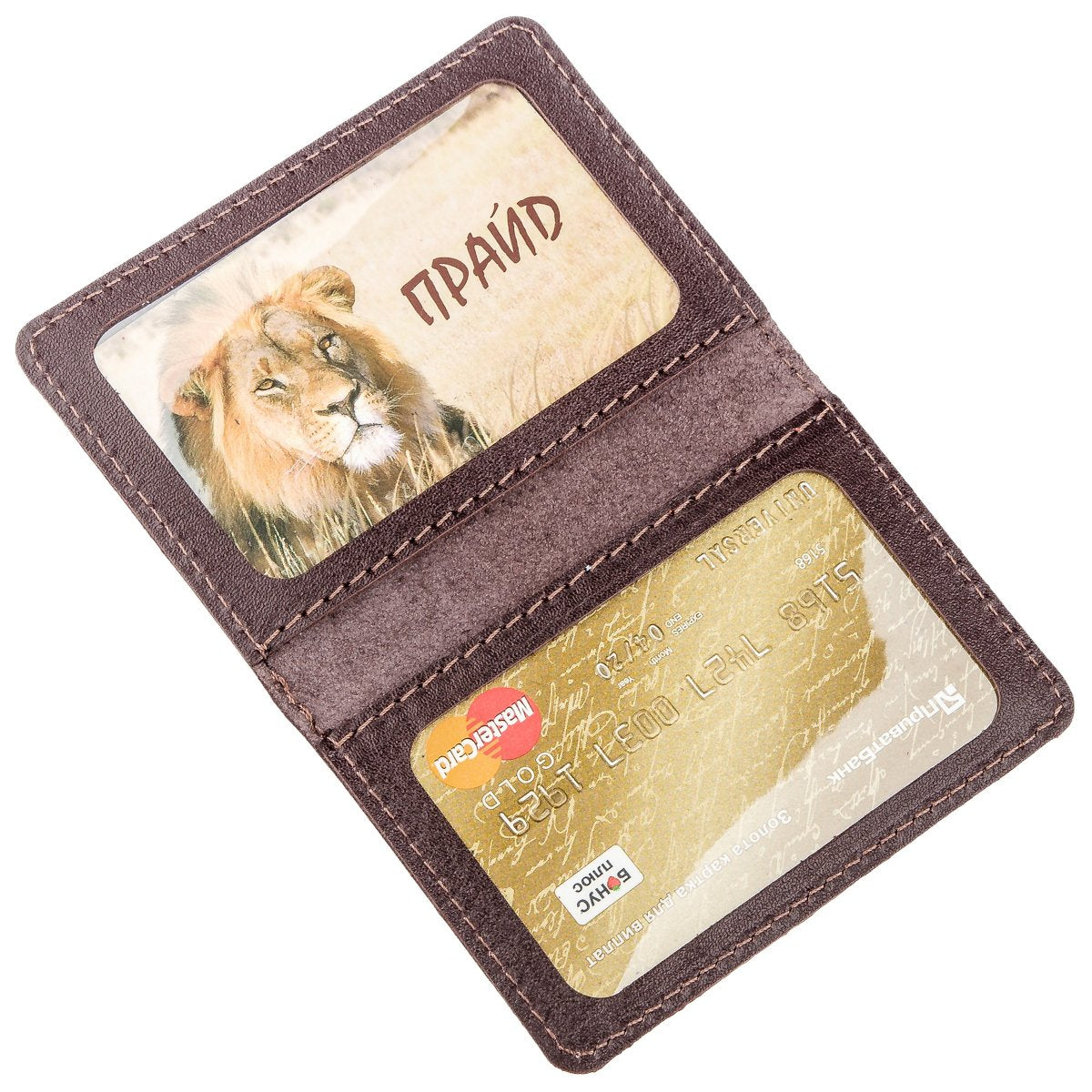 Leather Driver's License Cover SHVIGEL 13971 Brown Natural Leather Durable Design
