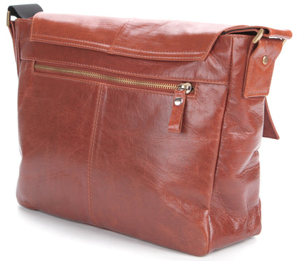 SHVIGEL Leather Bag 00876 Brown - High-Quality Handmade Ukrainian Design