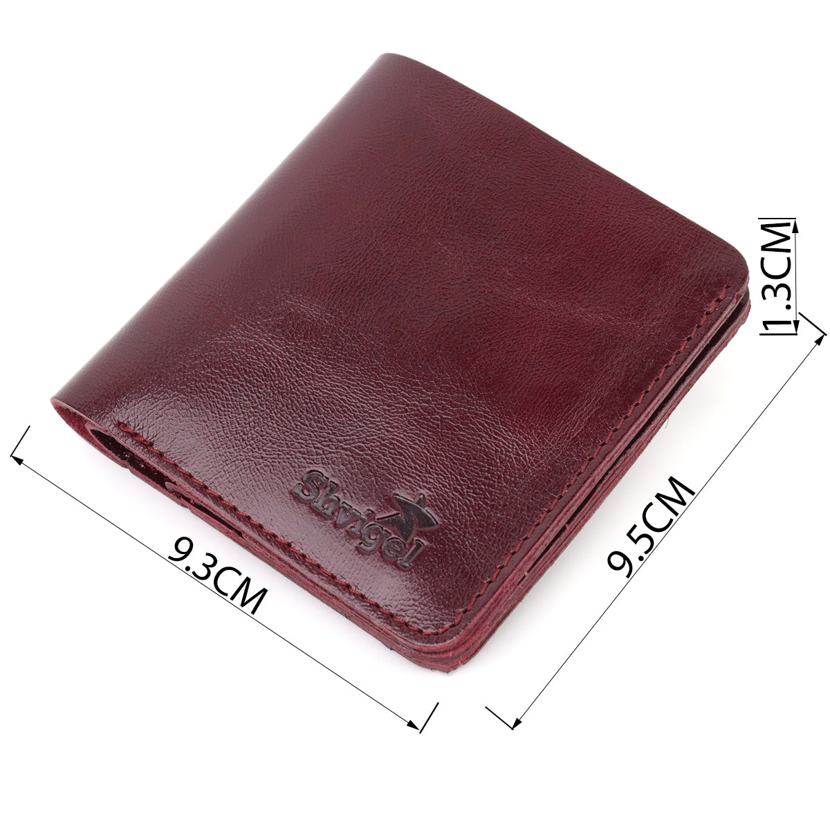 Women's Glossy Leather Wallet SHVIGEL 16609 Cherry Red Natural Leather
