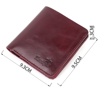 Women's Glossy Leather Wallet SHVIGEL 16609 Cherry Red Natural Leather