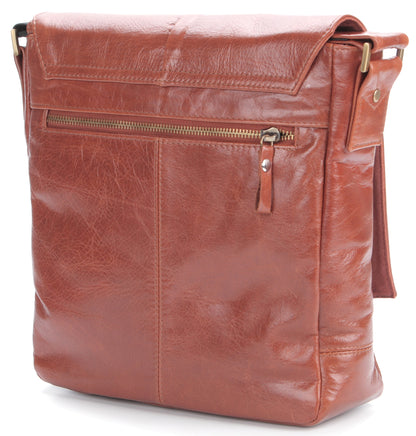 Leather Bag SHVIGEL 00877 Brown Genuine Leather Made in Ukraine