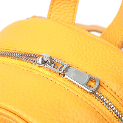 Practical Women's Backpack SHVIGEL 16306 Yellow Natural Leather Design