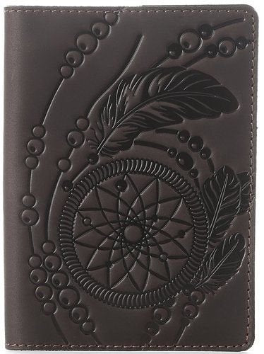 Vintage Leather Passport Cover SHVIGEL 13793 Brown Natural Leather Handmade