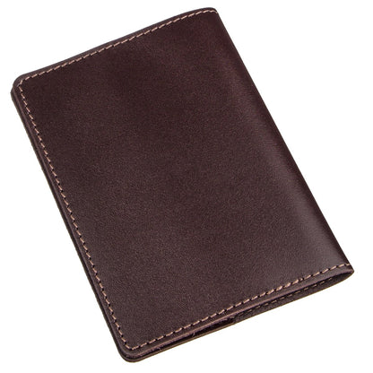 Genuine Leather Passport Cover SHVIGEL 13976 Brown for Travel Protection