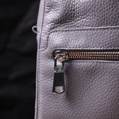 Leather Women's Backpack SHVIGEL 16308 in Grey - Made from Natural Leather