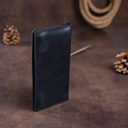 Men's Vertical Wallet SHVIGEL 16200 Vintage Leather Black Natural Skin