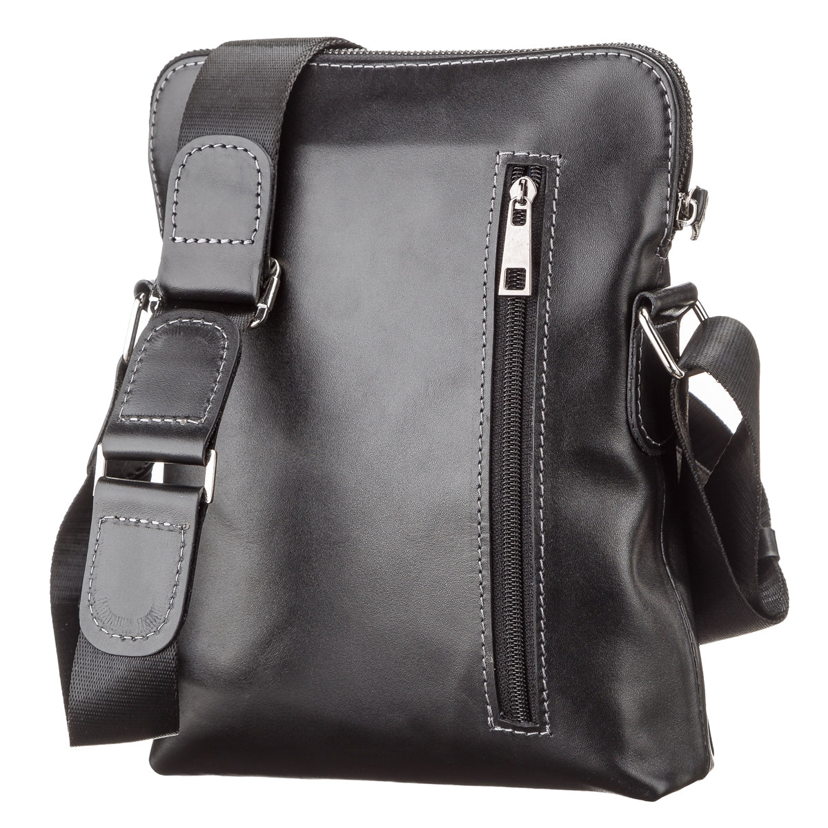 Men's Leather Bag SHVIGEL 11101 Black Genuine Leather Handmade in Ukraine