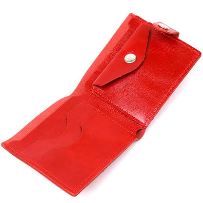 Small Women's Leather Wallet SHVIGEL 16440 in Red - Genuine Leather, Made in Ukraine