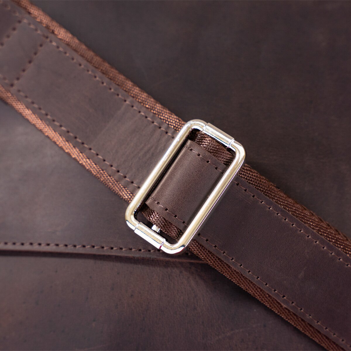 Leather Bag SHVIGEL 00999 Brown Natural Leather Handmade in Ukraine
