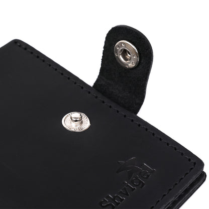 Men's Leather Wallet SHVIGEL 16474 Black Genuine Leather Made in Ukraine