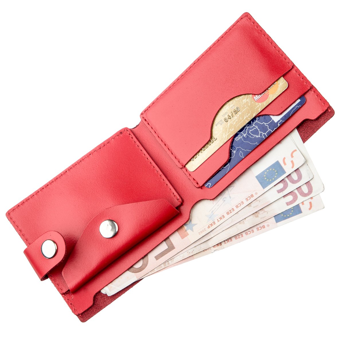 Women’s Leather Wallet with Coin Pocket SHVIGEL 16210 Red Made in Ukraine из натуральной кожи.