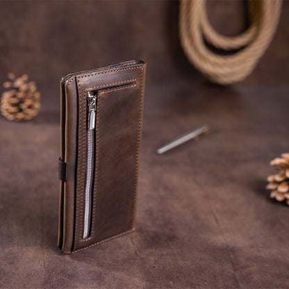 Men's Vintage Leather Wallet SHVIGEL 16207 Dark Brown Made in Ukraine Natural Leather