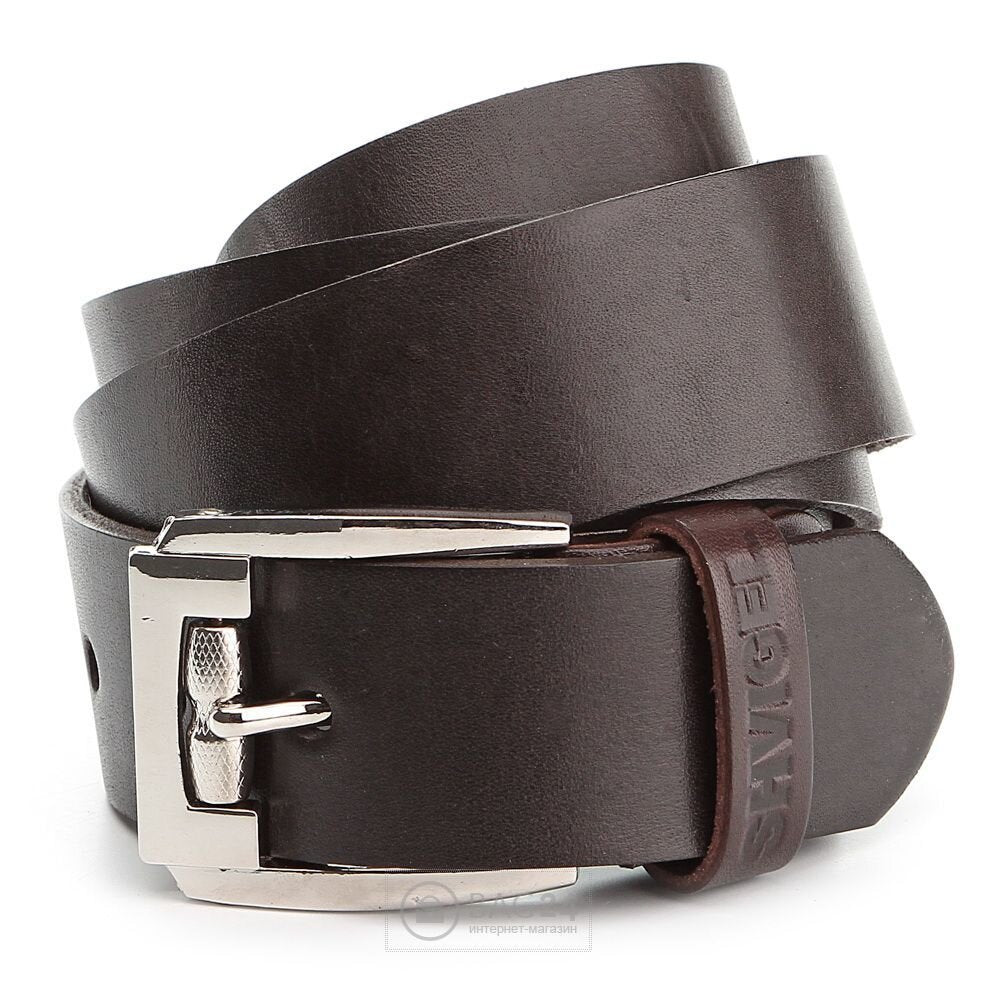 Modern Men's Belt by SHVIGEL, Art. 13785, Genuine Leather, Ukraine-Made, Stylish Design