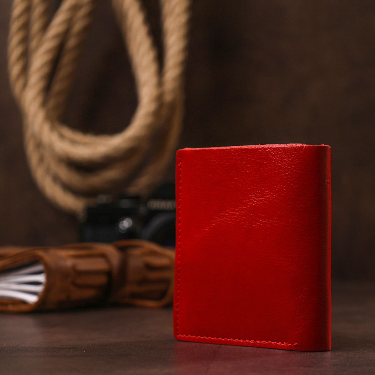 Practical Women's Wallet SHVIGEL 16503 Red Genuine Leather High-Quality Design