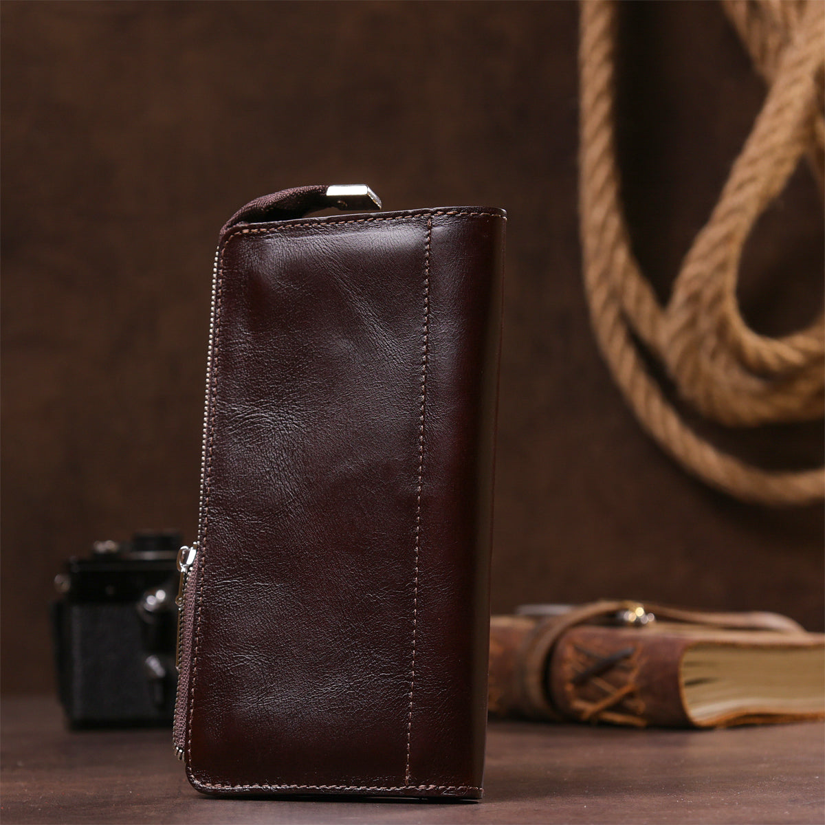 Men's Leather Clutch SHVIGEL 16184 Brown | Premium Natural Leather Design