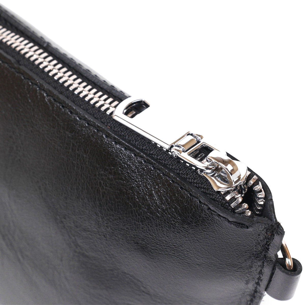 Comfortable Leather Cosmetic Bag SHVIGEL 16409 Black Natural Leather, Made in Ukraine
