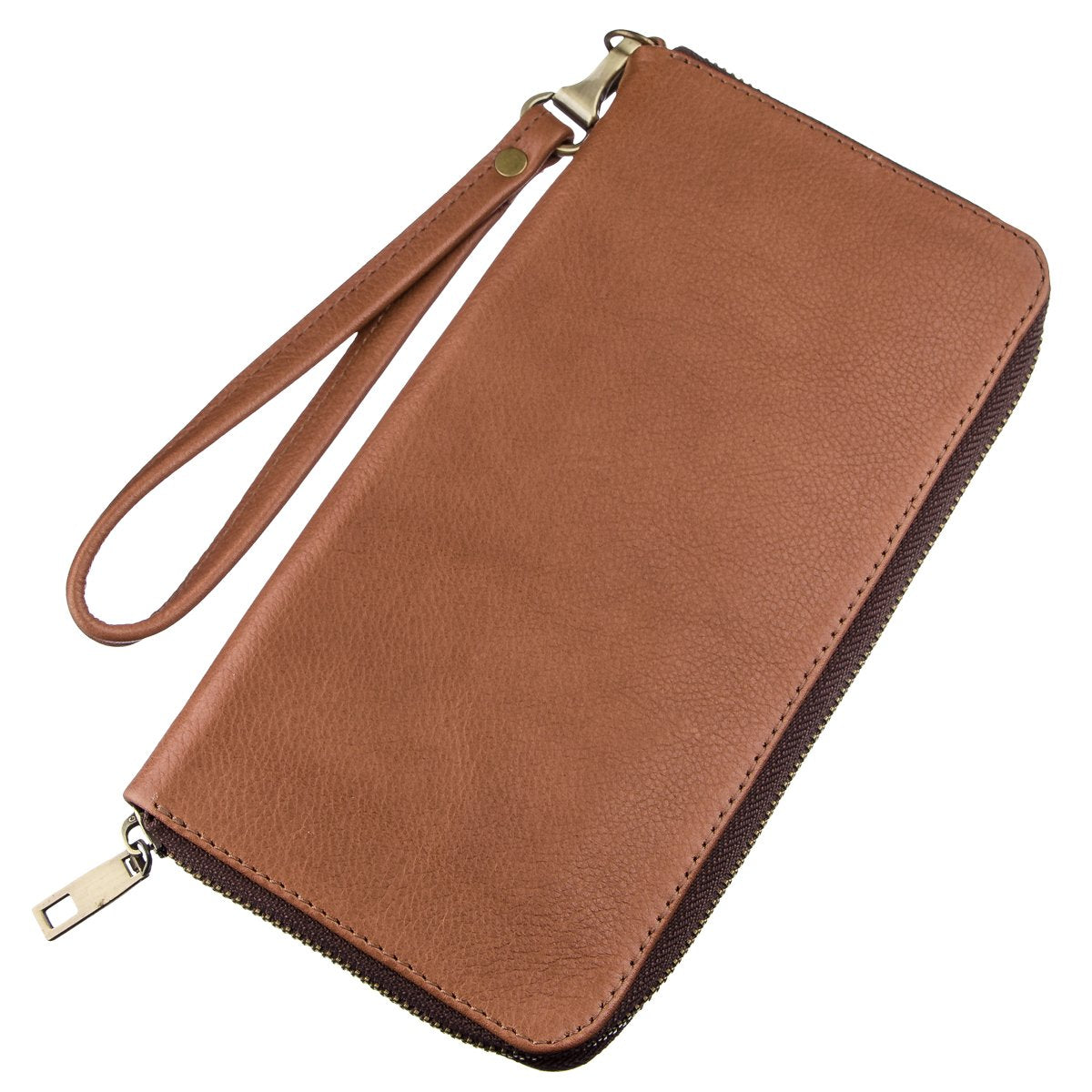 Men's Leather Clutch SHVIGEL 19122 Brown Made in Ukraine, Genuine Leather Material