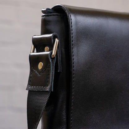 Men's Genuine Leather Bag SHVIGEL 00878 Black, Stylish Design Made in Ukraine