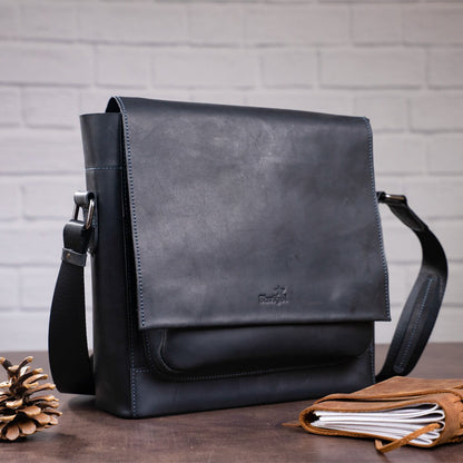 Men's Leather Bag SHVIGEL 11112 Black Genuine Leather from Ukraine