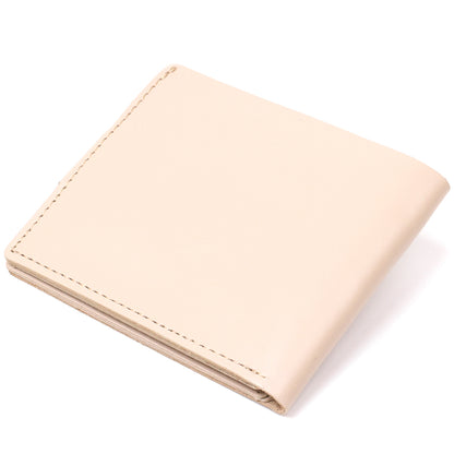 Stylish Leather Wallet SHVIGEL 16468 Beige Genuine Leather for Daily Use