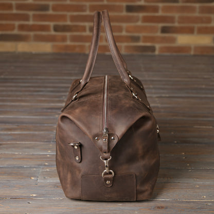 Travel Bag SHVIGEL 11019 Brown Natural Leather Handmade in Ukraine