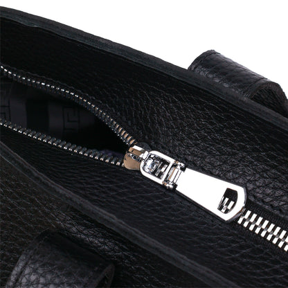 Leather Universal Women's Bag SHVIGEL 16354 Black - Natural Leather, Ukrainian Craftsmanship
