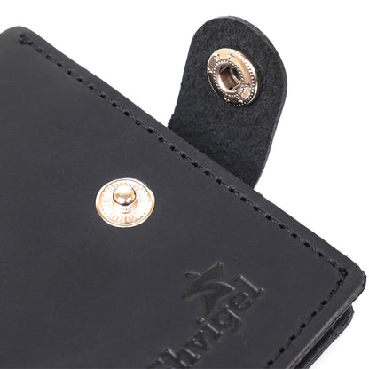 Men's Vintage Matte Wallet SHVIGEL 16453 Black 100% Genuine Leather Craftsmanship