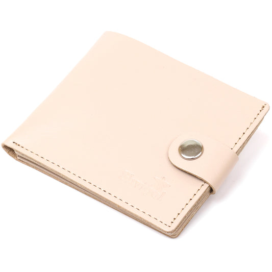 Stylish Leather Wallet SHVIGEL 16468 Beige Genuine Leather for Daily Use