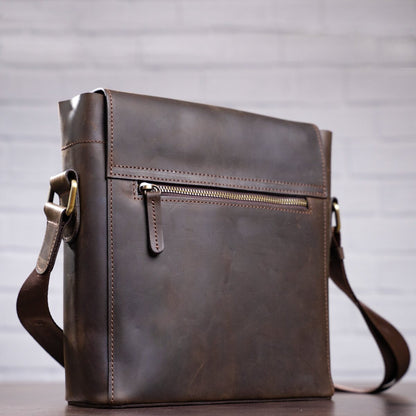 Men's Leather Bag SHVIGEL 11095 Brown Natural Leather High-Quality Design