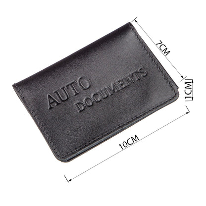 Leather Auto Document Holder with 3 Slots SHVIGEL 13966 Black for Drivers - Ukrainian Craftsmanship
