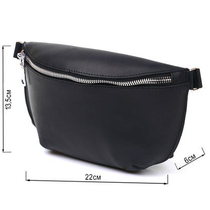 Vintage Women's Waist Bag SHVIGEL 16394 Black Genuine Leather Stylish Design