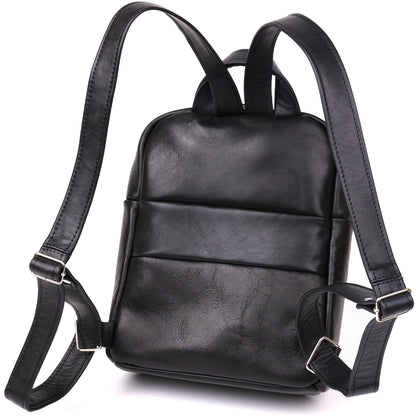 Women's Leather Backpack SHVIGEL 15304 Black Made in Ukraine Natural Leather