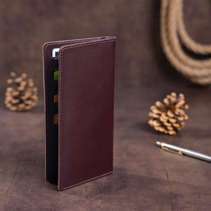 Vertical Wallet SHVIGEL 13992 Brown Genuine Leather Made in Ukraine