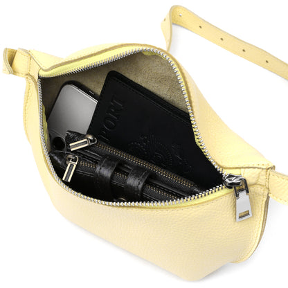 Women's Shoulder Bag SHVIGEL 16378 Natural Leather Lemon Color Stylish Design