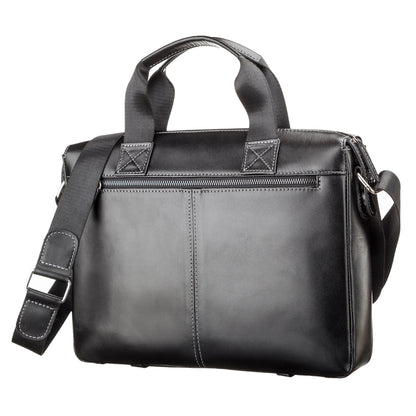 Men's Leather Bag SHVIGEL 11107 Black, Made in Ukraine, Natural Leather Material