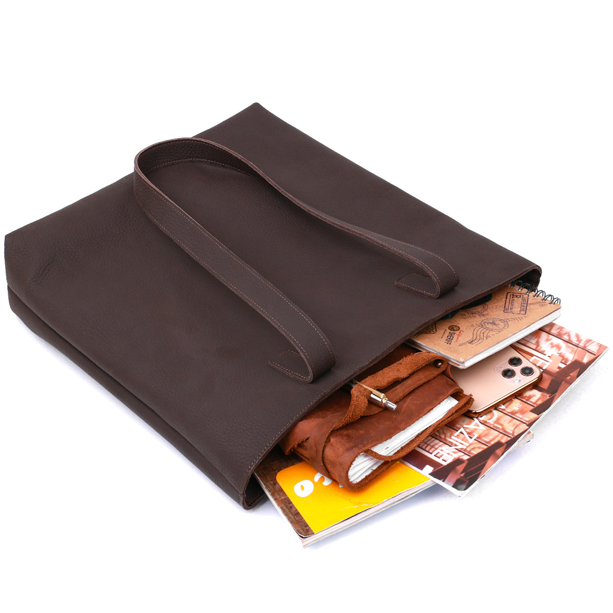 Leather Matte Women's Handbag SHVIGEL 16363 Brown Natural Leather from Ukraine