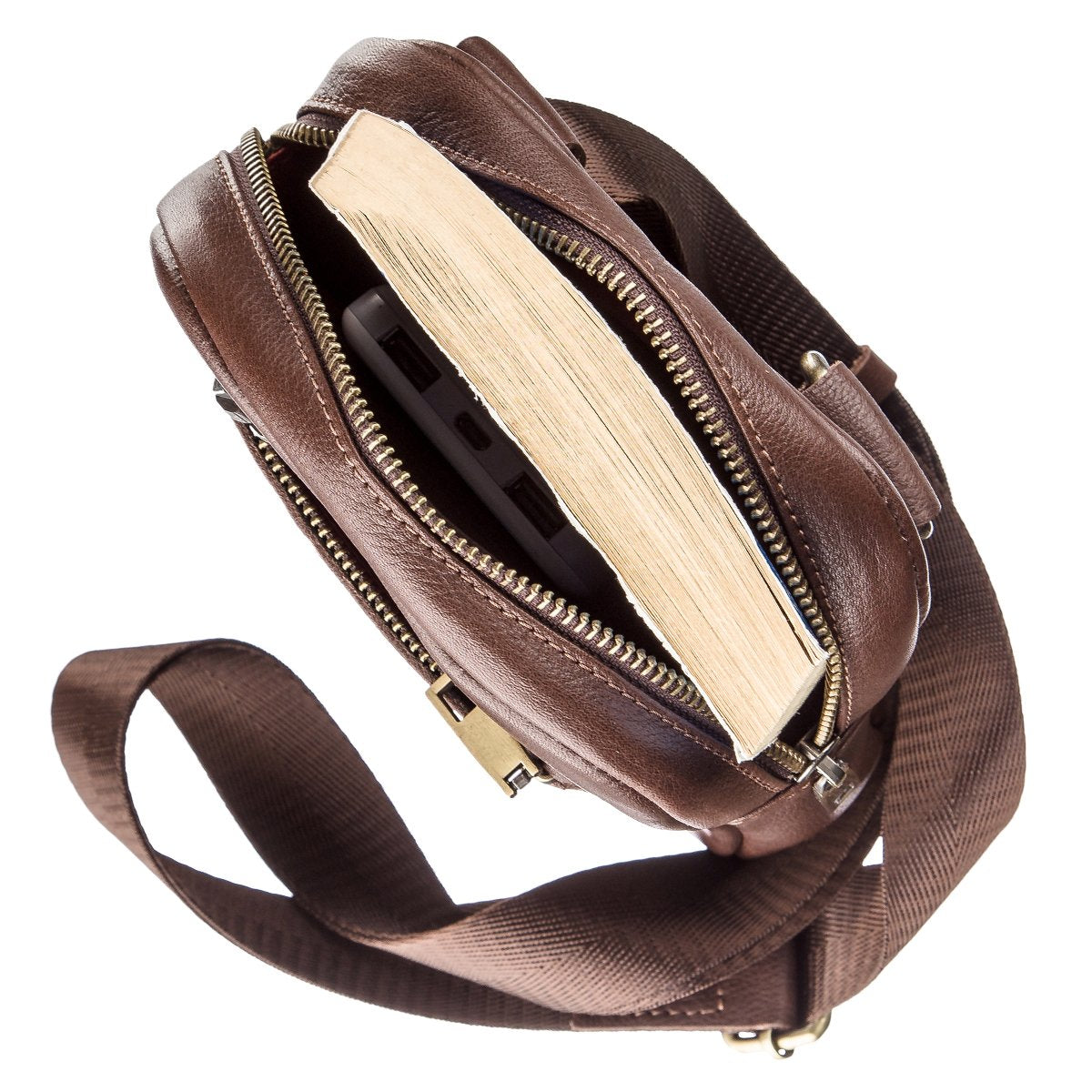 Men's Leather Bag SHVIGEL 19103 Brown | Natural Leather | Ukrainian Craftsmanship