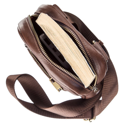Men's Leather Bag SHVIGEL 19103 Brown | Natural Leather | Ukrainian Craftsmanship