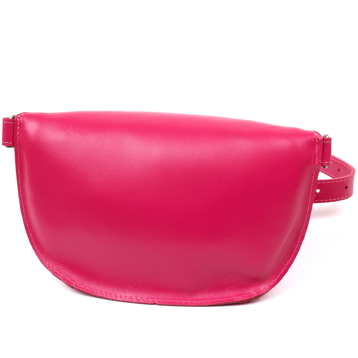 Stylish Women's Leather Banana Bag SHVIGEL 16392 Raspberry Color Premium Quality