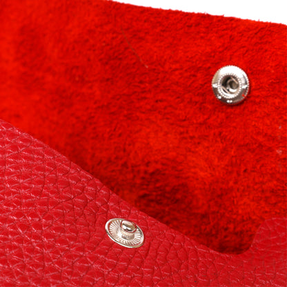 Leather Travel Cosmetic Bag SHVIGEL 16417 Red Natural Leather Made in Ukraine