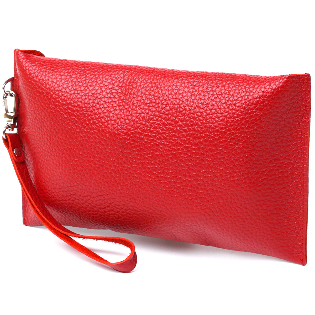 Leather Travel Cosmetic Bag SHVIGEL 16417 Red Natural Leather Made in Ukraine