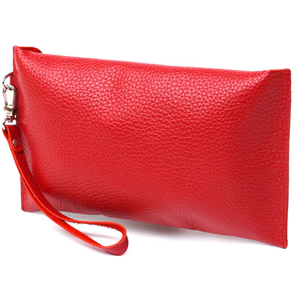 Leather Travel Cosmetic Bag SHVIGEL 16417 Red Natural Leather Made in Ukraine